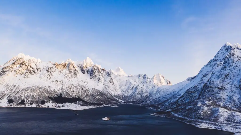 Lofoten Island surrounds by Nordic sea